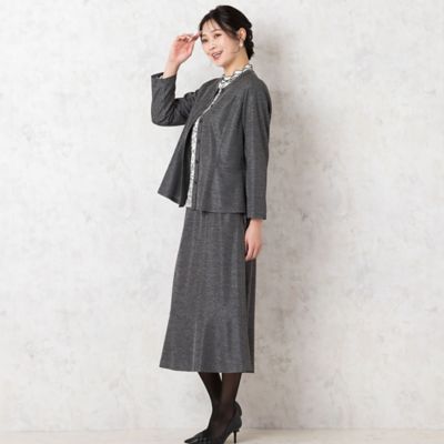 ノーカラーペプラムジャケット【セットアップ可】（２１０３６４３１）