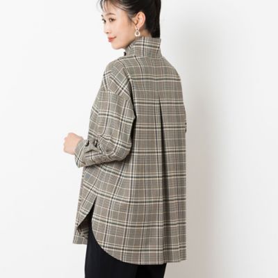 チェック柄ハイネックシャツ（21036455） | MISSEL