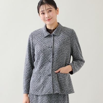 セットアップ可】ツイード柄ペプラムジャケット（21036504