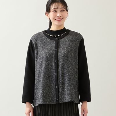 洗える・日本製・3L／4Lサイズあり】起毛ジャカードカーディガン