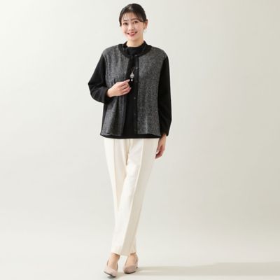 洗える・日本製・3L／4Lサイズあり】起毛ジャカードカーディガン