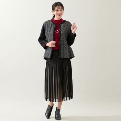 洗える・日本製・3L／4Lサイズあり】起毛ジャカードカーディガン