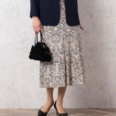 フラワープリントセミフレアスカート〔セットアップ対応