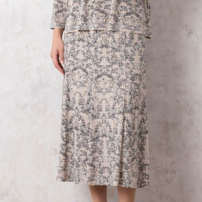 フラワープリントセミフレアスカート〔セットアップ対応