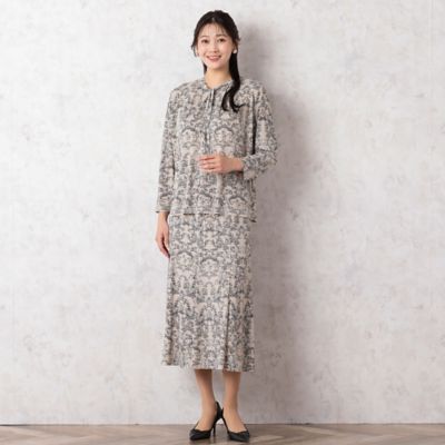 フラワープリントセミフレアスカート〔セットアップ対応