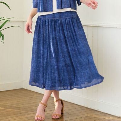 【ミエル様】専用・青360ｇ✨≪リクエスト特割特価≫ 洗える・セットアップ可・3Lサイズあり】チュールデニムフレア