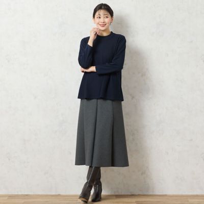 3L／4Lサイズあり】ダンボールニットAラインスカート