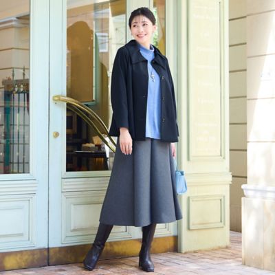 3L／4Lサイズあり】ダンボールニットAラインスカート