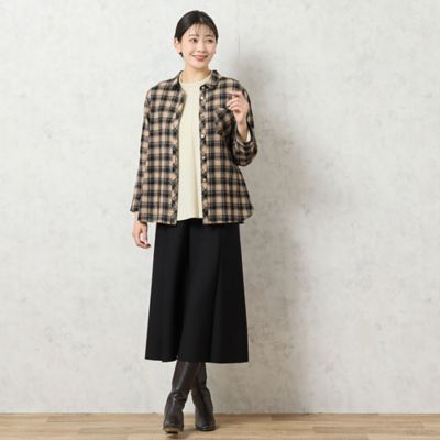 3L／4Lサイズあり】ダンボールニットAラインスカート