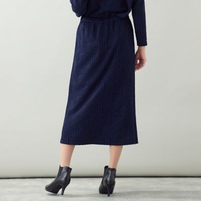 洗える・セットアップ可・3Lサイズあり】幾何柄ジャカードニット