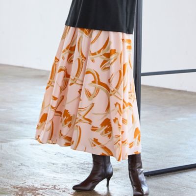 ＜MISSEL＞ペイントモチーフフレアスカート（２１０４６３５８）