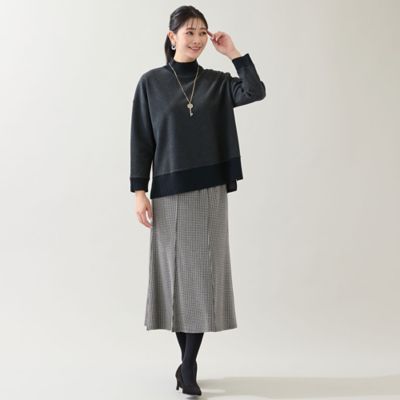 セットアップ可・3L／4Lサイズあり】千鳥柄スカート