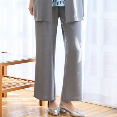 ＜MISSEL＞【洗える・セットアップ可・Ｌ～４Ｌサイズ】ウエストリボンイージーワイドパンツ（２１０５２６０３）