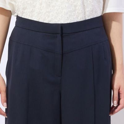 【洗える・セットアップ可能】ピンタック入りワイドクロップドパンツ（２１０５３５０５）