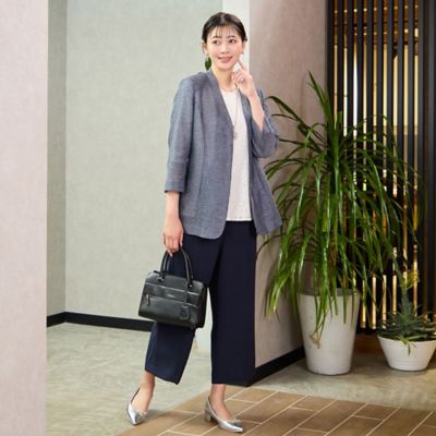 【洗える・セットアップ可能】ピンタック入りワイドクロップドパンツ（２１０５３５０５）
