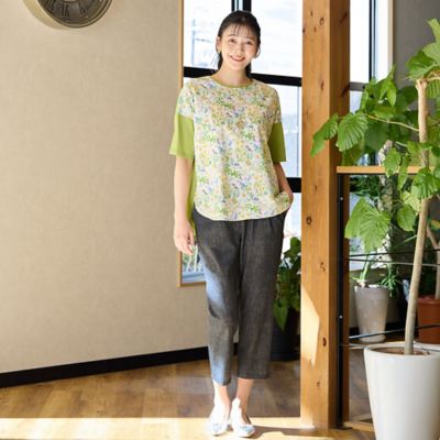 【洗える・接触冷感】デニム柄クロップドパンツ（２１０５３５１１）