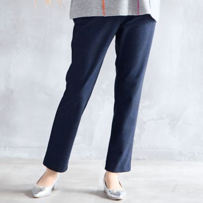 暖かパンツ・洗える・日本製・3L／4Lサイズ】デニム柄裏起毛パンツ