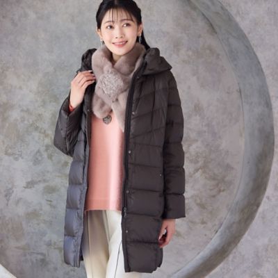 879 ミゼール♥ダウンジャケットコート♥とても 軽量♥ フード取り外し可】軽量 ソフトタフタダウンコート