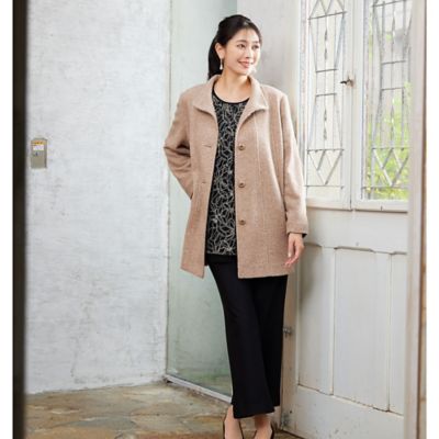 千鳥柄スタンドカラーコート（21086401） | MISSEL/ミゼール