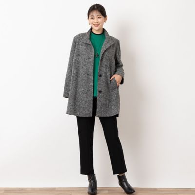 千鳥柄スタンドカラーコート（21086401） | MISSEL