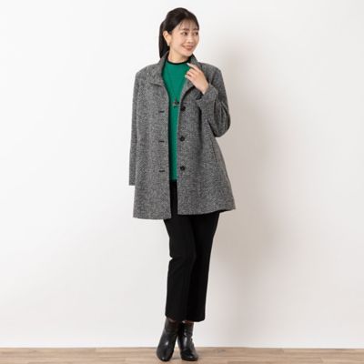 千鳥柄スタンドカラーコート（21086401） | MISSEL