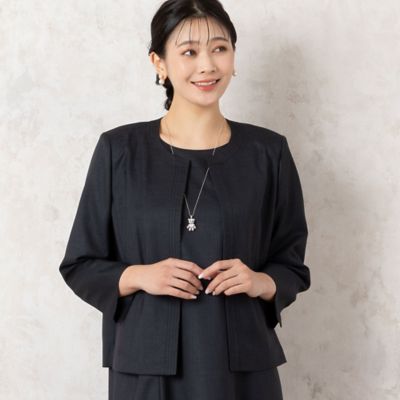 【アンサンブル可能・４Ｌサイズあり】ノーカラー　ボレロジャケット（２１１０１５０３）