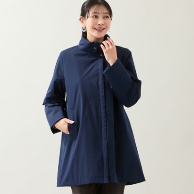 4930269163368 ECO WORLD 8665 コート 色：ネイビー サイズ：4L 軽量・中綿キルトつき・3L／4Lサイズあり】スタンドカラーコート