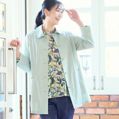 ＜MISSEL＞【洗える・Ｌ～４Ｌサイズ】ストレッチストライプコート（２１１０２６０２）