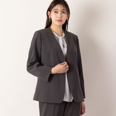 ＜MISSEL＞ダブルクロスＶネックジャケット〔セットアップ対応〕（２１１０５３２１）