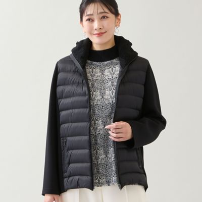 ＜MISSEL＞【３Ｌ／４Ｌサイズあり】３素材ミックス　ダウンジャケット（２１１０６５０３）