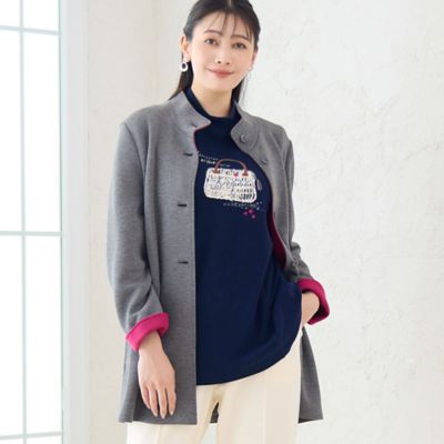 ＜MISSEL＞【３Ｌ／４Ｌサイズあり】ソフトダンボールニット　ジャケット（２１１０６５０４）