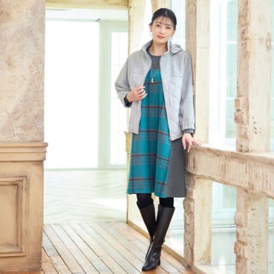 フード取り外し可】ジャージー×キルトのドルマンジャケット