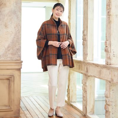 WEB限定カラーあり】スライバーチェック ケープジャケット