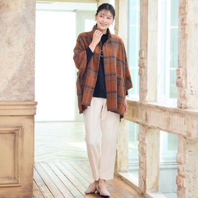 WEB限定カラーあり】スライバーチェック ケープジャケット