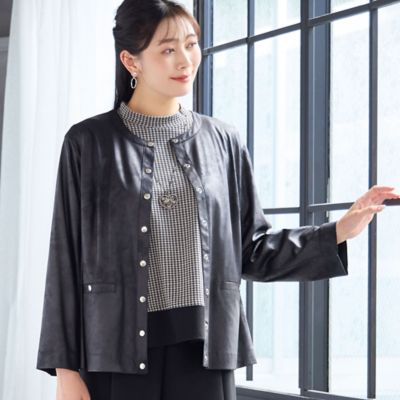 ＜MISSEL＞【一部店舗・ＷＥＢ限定】フェイクレザージャケット（２１１０６５１２）