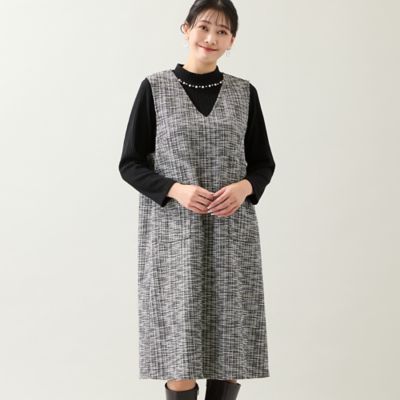 3L／4Lサイズあり】ファンシーニットジャンパースカート