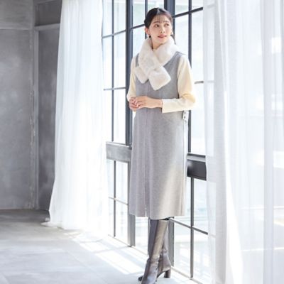 2WAY・3L／4Lサイズあり】Aラインジャンパースカート（グレー