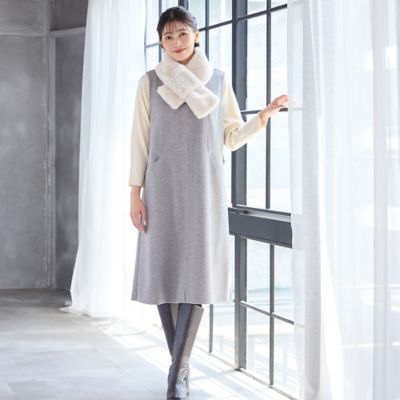 2WAY・3L／4Lサイズあり】Aラインジャンパースカート（グレー