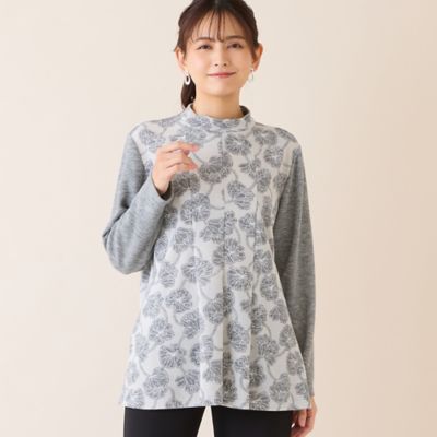 洗える・アンサンブル可・3L／4Lサイズあり】ソフトニット花柄