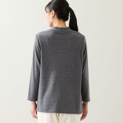 洗える・日本製・3L／4Lサイズあり】トライアングル刺繍カットソー