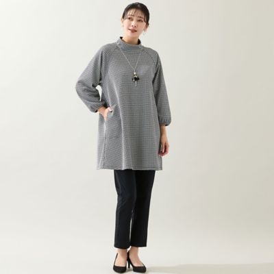 洗える・日本製・3L／4Lサイズあり】千鳥柄チュニック