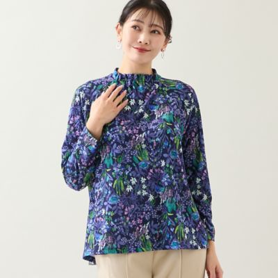 洗える・日本製・3L／4Lサイズあり】フラワーガーデンカットソー