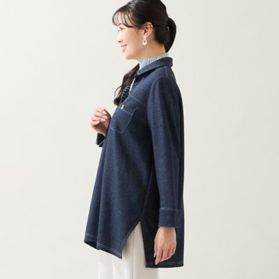 洗える・3L／4Lサイズあり】ニットデニムチュニック