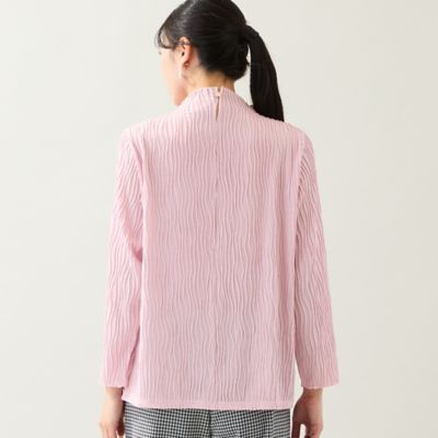 洗える・3L／4Lサイズあり】タックジャカードカットソー