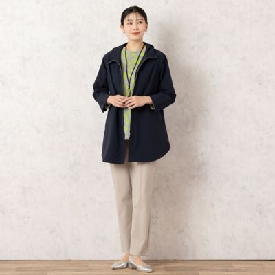 【洗える・日本製・ＷＥＢ限定カラーあり】バイカラー　ボタニカル柄カットソー（２１１２２５０７）