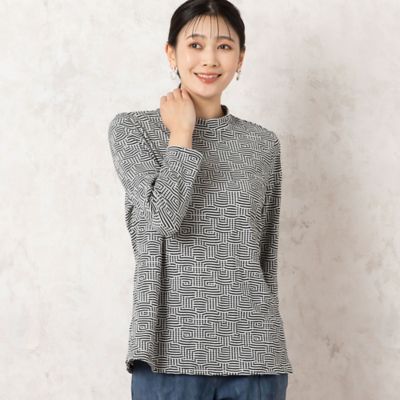 MISSEL/ミゼール 【洗える・日本製】綿混シャーリングジャカード カットソー(21122510)