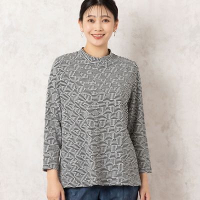 【洗える・日本製】綿混シャーリングジャカード　カットソー（２１１２２５１０）