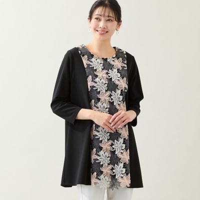 洗える・L～4Lサイズ】3色レースチュニック（21122607