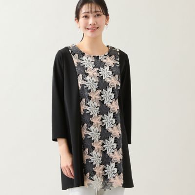 洗える・L～4Lサイズ】3色レースチュニック（21122607