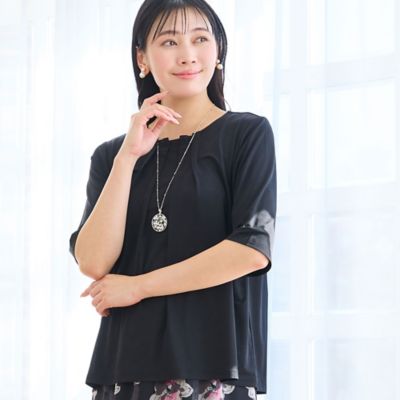 ＜MISSEL＞【洗える・Ｌ～４Ｌサイズ】フロントタックＴシャツ（２１１２２６２５）